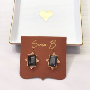 Siena B | Large Black Crystal Earrings